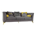 Sofa DKD Home Decor Grey Polyester Metal Golden (230 x 88 x 81 cm)