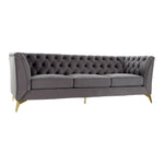 Sofa DKD Home Decor Grey Polyester Metal Golden (230 x 88 x 81 cm)