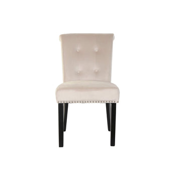 Dining Chair DKD Home Decor Black Beige Polyester MDF Wood (61 x 54 x 89 cm)