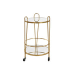 Multi-purpose Cart DKD Home Decor Metal Golden Mirror (40 x 40 x 74 cm)