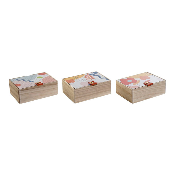 Decorative box DKD Home Decor MDF Wood (3 pcs) (14 x 10 x 5 cm)