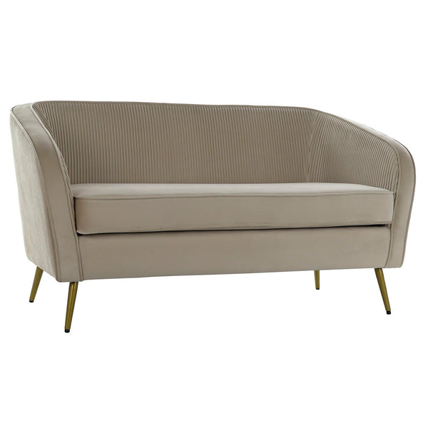 Sofa DKD Home Decor Beige Polyester Metal Mustard Glam (137 x 75 x 75 cm)