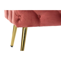 Bench DKD Home Decor Red Polyester Metal Golden (120 x 45 x 40 cm)