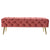 Bench DKD Home Decor Red Polyester Metal Golden (120 x 45 x 40 cm)