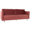 3-Seater Sofa DKD Home Decor Red Polyester Metal Golden (210 x 78 x 85 cm)