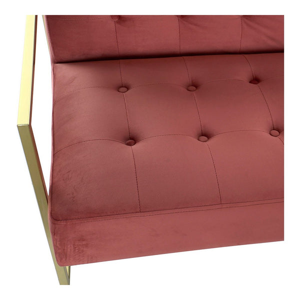 Sofa DKD Home Decor Red Polyester Metal Glam (128 x 70 x 76 cm)