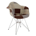 Chair DKD Home Decor Patchwork Brown Grey Polyester Metal (63 x 61 x 82 cm)