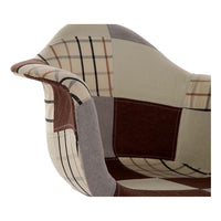 Chair DKD Home Decor Patchwork Brown Grey Polyester Metal (63 x 61 x 82 cm)