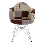 Chair DKD Home Decor Patchwork Brown Grey Polyester Metal (63 x 61 x 82 cm)