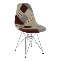 Chair DKD Home Decor Patchwork Brown Grey Polyester Metal (47 x 49 x 83 cm)