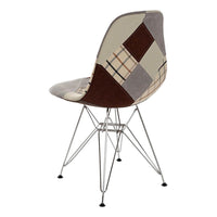 Chair DKD Home Decor Patchwork Brown Grey Polyester Metal (47 x 49 x 83 cm)