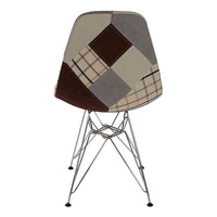 Chair DKD Home Decor Patchwork Brown Grey Polyester Metal (47 x 49 x 83 cm)