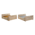 Dog Bed DKD Home Decor Brown Grey Polyester MDF Wood (2 pcs) (58 x 47 x 20 cm)