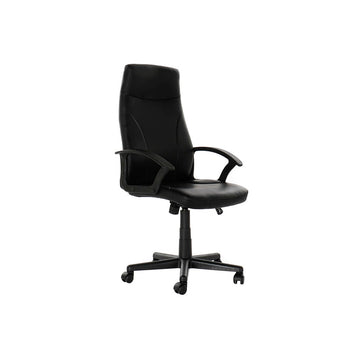 Office Chair DKD Home Decor Black Polyurethane PVC Metal (61 x 61 x 116 cm)