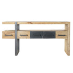 Console DKD Home Decor Black Metal Acacia (145 x 43 x 75 cm)