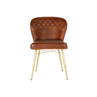 Dining Chair DKD Home Decor Leather Iron Camel (53 x 57 x 80 cm)