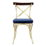 Chair DKD Home Decor Iron Golden Navy Blue (48 x 50 x 90 cm)