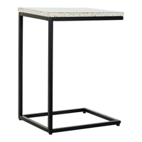 Mesa auxiliar DKD Home Decor Blanco Negro Piedra Hierro (40 x 46 x 65 cm)