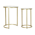 Side table DKD Home Decor Crystal Iron (2 pcs) (30.5 x 30.5 x 50 cm) (40.5 x 40.5 x 55.5 cm)