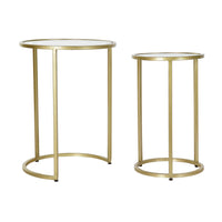 Side table DKD Home Decor Crystal Iron (2 pcs) (30.5 x 30.5 x 50 cm) (40.5 x 40.5 x 55.5 cm)