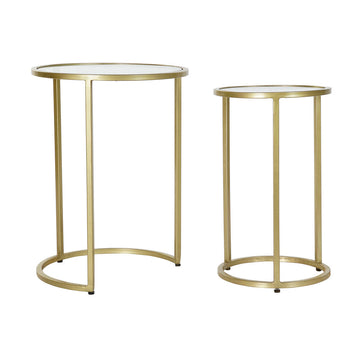 Side table DKD Home Decor Crystal Iron (2 pcs) (30.5 x 30.5 x 50 cm) (40.5 x 40.5 x 55.5 cm)