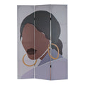 Folding screen DKD Home Decor African Woman Reversible Canvas MDF Wood (120 x 2.5 x 180 cm)