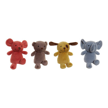 Fluffy toy DKD Home Decor Polyester animals (4 pcs) (15 x 12 x 15 cm)