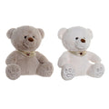 Fluffy toy DKD Home Decor White Beige Polyester Bear (2 pcs) (32 x 30 x 32 cm)