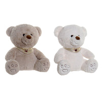 Peluche DKD Home Decor Blanco Beige Poliéster Oso (2 pcs) (32 x 30 x 32 cm)