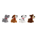 Fluffy toy DKD Home Decor White Brown Grey Polyester Dog (4 pcs) (22 x 21 x 26 cm)