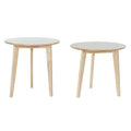 Side table DKD Home Decor Rubber wood (2 pcs) (50 x 50 x 49.5 cm) (50 x 50 x 46 cm)