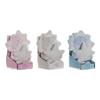 Peluche DKD Home Decor Azul Beige Rosa Poliéster (3 pcs) (10 x 10 x 18 cm) (3 pcs)