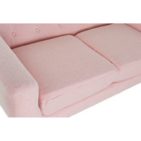 2-Seater Sofa DKD Home Decor Polyester Rubber wood Light Pink (146 x 84 x 82 cm)