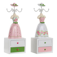 Jewellery Stand DKD Home Decor Resin Shabby Chic MDF Wood (2 pcs) (11 x 8 x 27 cm)