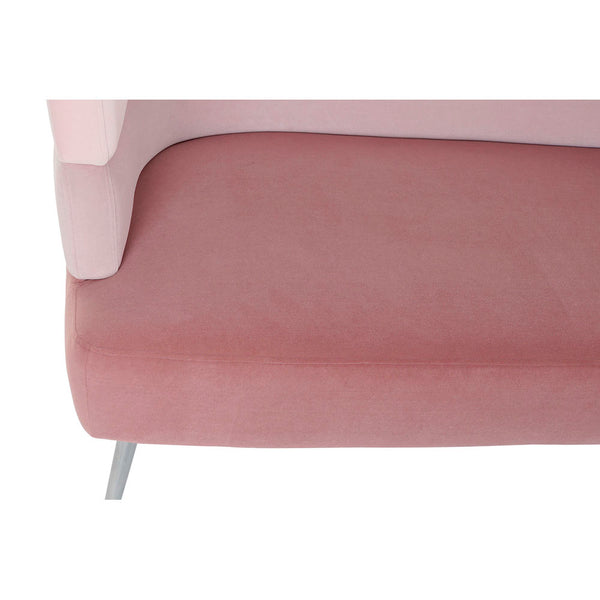 Sofa DKD Home Decor Pink Polyester Birch Modern (125 x 62 x 74 cm)