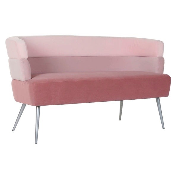 Sofa DKD Home Decor Pink Polyester Birch Modern (125 x 62 x 74 cm)