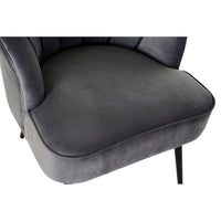 Chair DKD Home Decor Black Grey Polyester MDF Wood (67 x 67 x 83 cm)