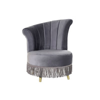 Armchair DKD Home Decor Grey Polyester Metal Golden (77 x 63 x 83 cm)