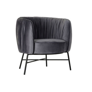 Armchair DKD Home Decor Black Grey Polyester Metal (78 x 74 x 78 cm)