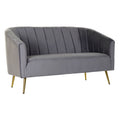 Sofa DKD Home Decor Grey Polyester Metal Golden Glam (140 x 77 x 81 cm)