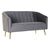 Sofa DKD Home Decor Grey Polyester Metal Golden Glam (140 x 77 x 81 cm)