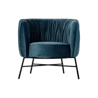 Armchair DKD Home Decor Blue Black Polyester Metal (78 x 74 x 78 cm)