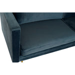 Sofa DKD Home Decor Blue Polyester Metal Golden (210 x 82 x 85 cm)