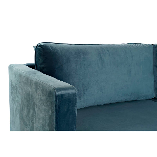 Sofa DKD Home Decor Blue Polyester Metal Golden (210 x 82 x 85 cm)