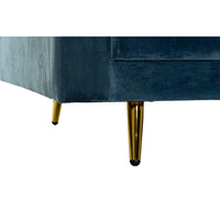 Sofa DKD Home Decor Blue Polyester Metal Golden (210 x 82 x 85 cm)