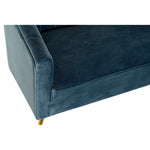 Sofa DKD Home Decor Blue Polyester Metal Modern Golden (140 x 77 x 81 cm)