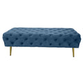 Bench DKD Home Decor Blue Polyester Metal (120 x 45 x 40 cm)