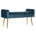 Bench DKD Home Decor Blue Polyester MDF Wood (100 x 37 x 52 cm)