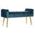 Bench DKD Home Decor Blue Polyester MDF Wood (100 x 37 x 52 cm)