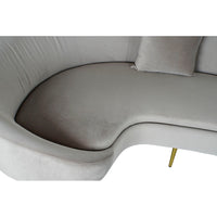 Sofa DKD Home Decor Polyester Metal Golden Light Grey (210 x 120 x 84 cm)